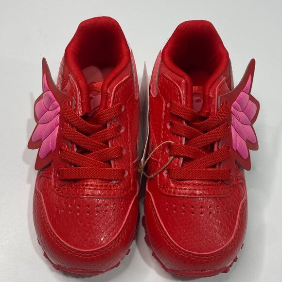 Reebok Red & Pink Classic Leather PJ Masks Owlette Sneaker Size 5 - Picture 3 of 7